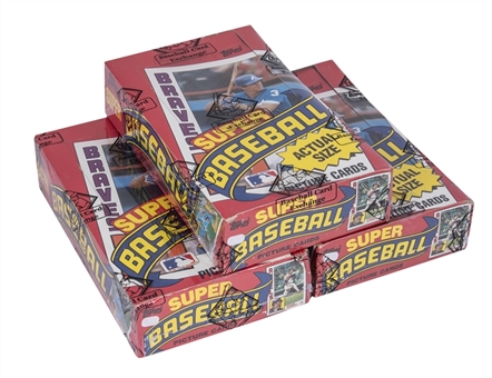 Lot of Three (3) 1984 Topps Super Baseball (36 Packs in Each Box)